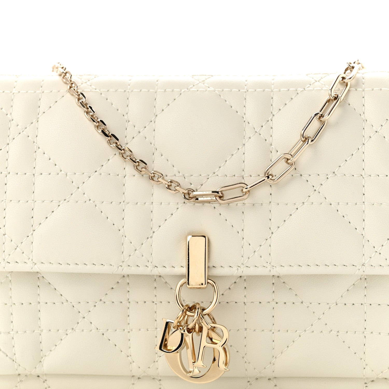 Christian Dior Lambskin Cannage My Dior Daily Pouch With Chain Latte 9 of 11