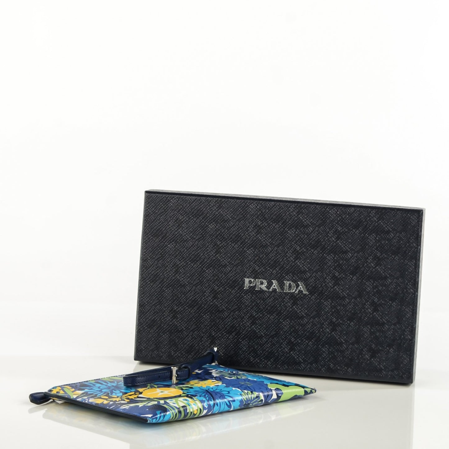 Saffiano Floral Print Wristlet Bluette Dis Primule
