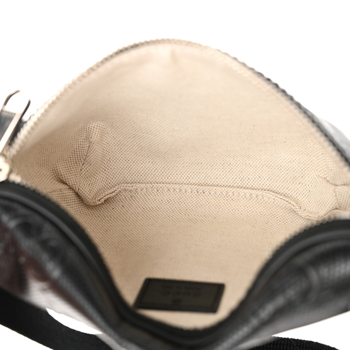 Calfskin GG Tennis Embossed Belt Bag Black