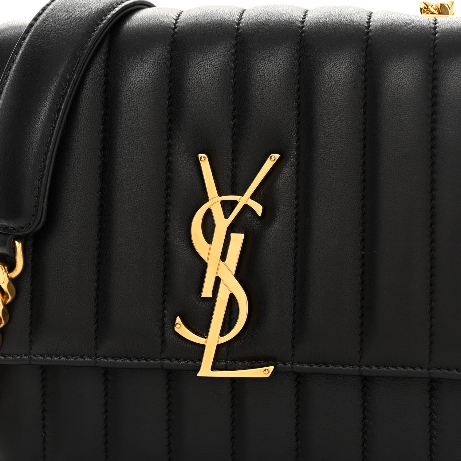 Saint Laurent Lambskin Matelasse Monogram Medium Vicky Chain Bag Black 7 of 9