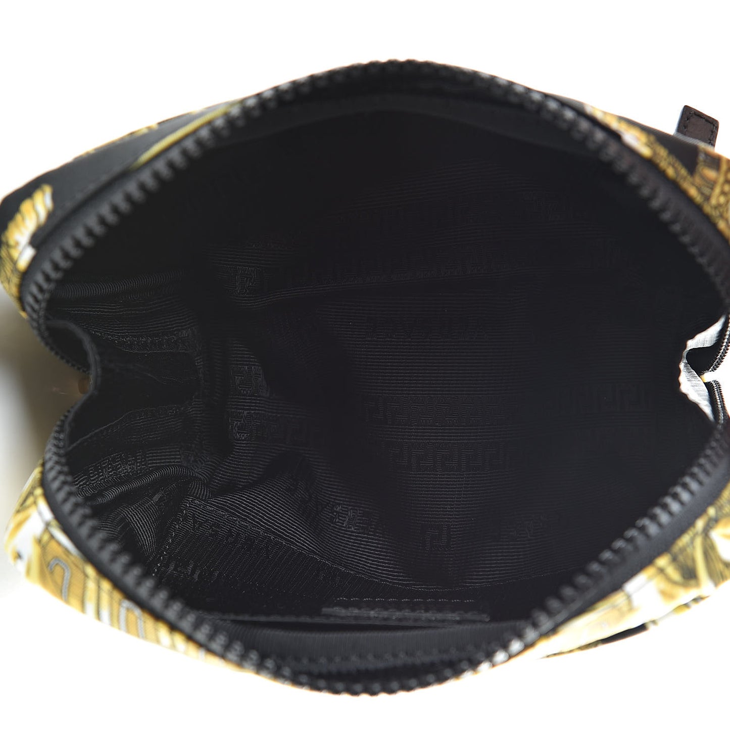 Nylon Barocco Print Zip Pouch Black