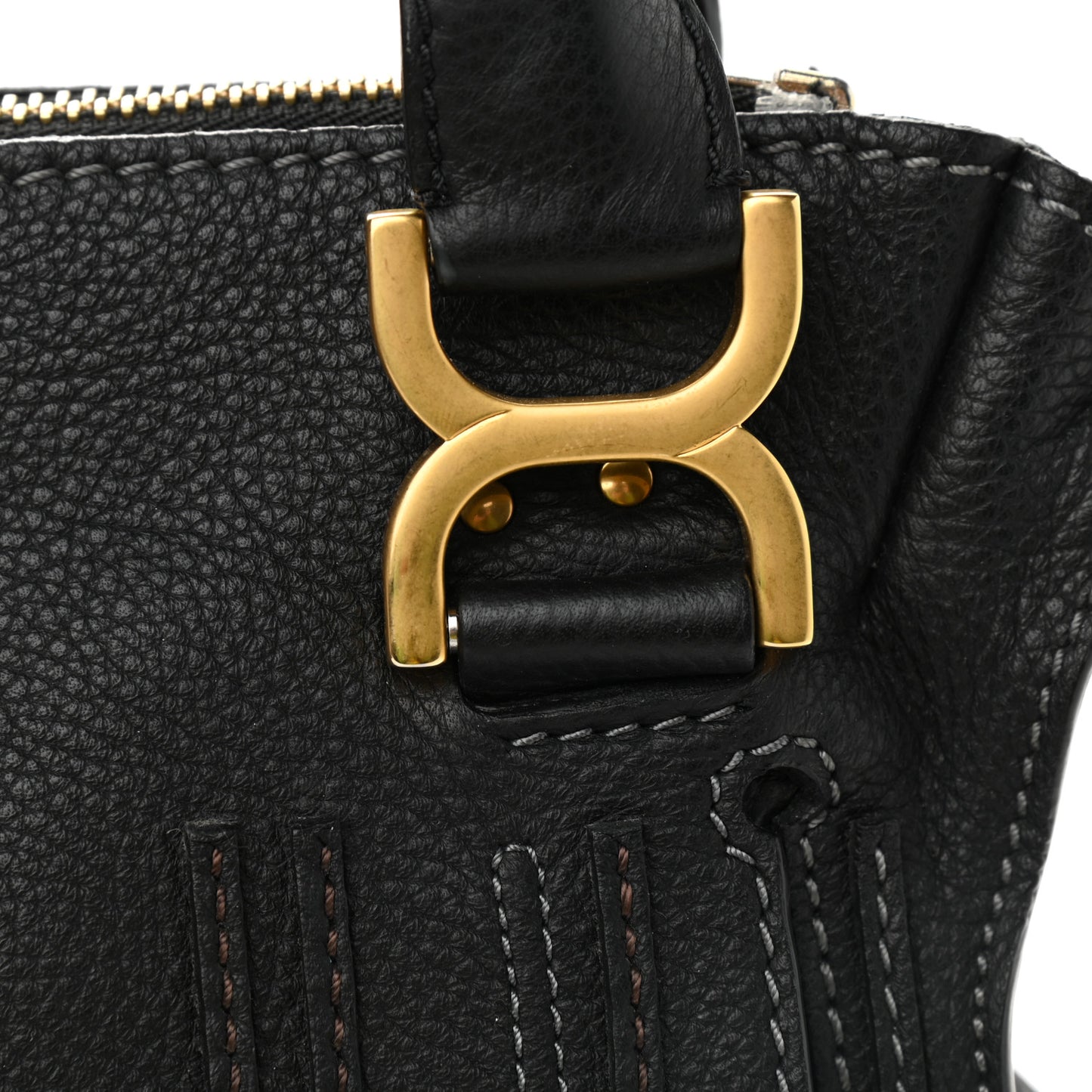Calfskin Medium Marcie Satchel Black