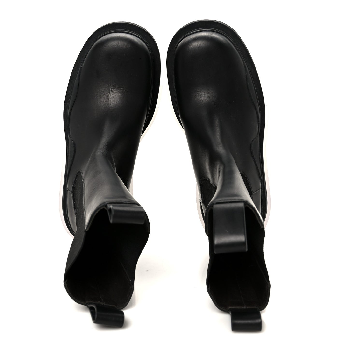 Calfskin The Tire Chelsea Boots 37 Black Transparent
