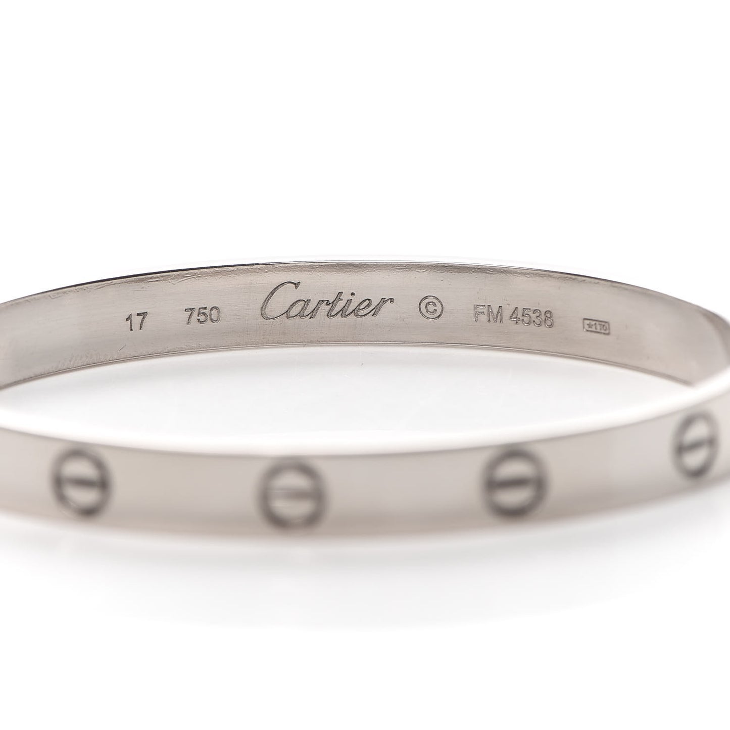 18K White Gold LOVE Bracelet 17