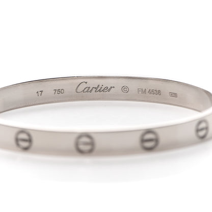 Cartier 18K White Gold LOVE Bracelet 17 4 of 5