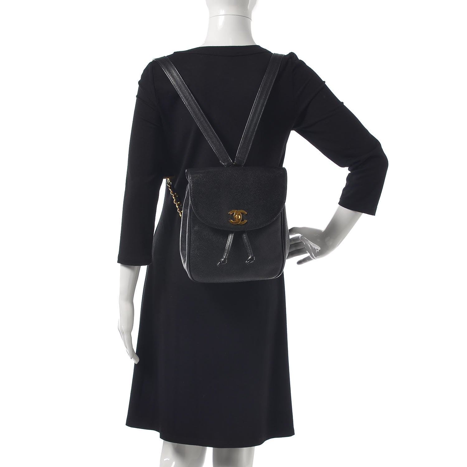 Chanel Caviar CC Backpack Black 2 of 13