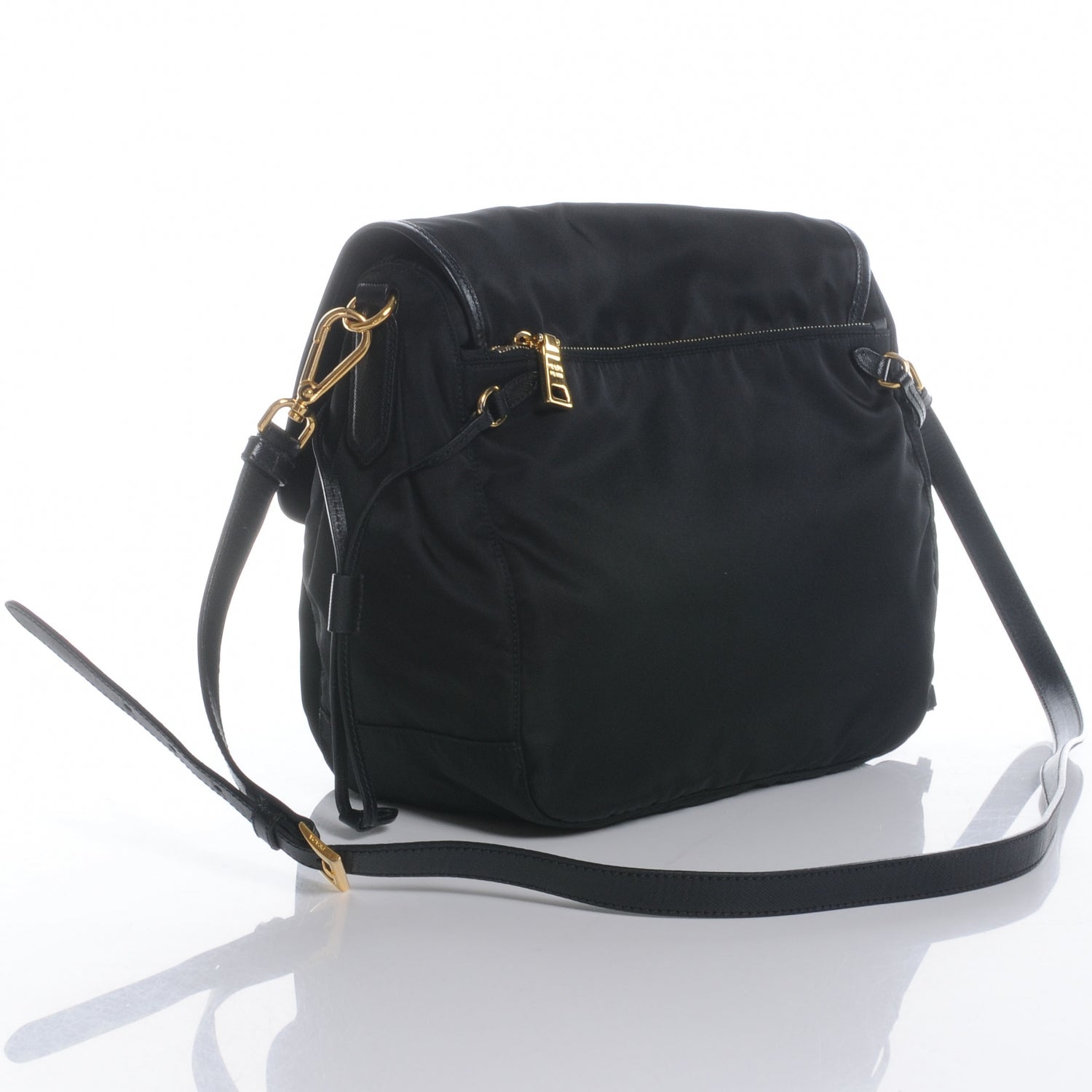 Prada Tessuto Nylon Messenger Bag Black 4 of 9