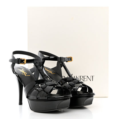 Saint Laurent Calfskin Tribute 75 Platform Sandals 37.5 Black 9 of 11