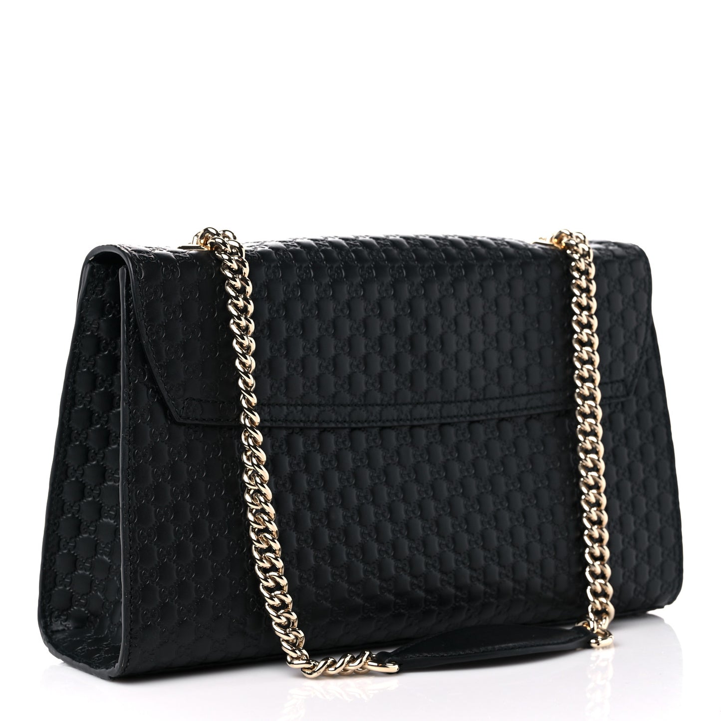 Microguccissima Medium Emily Chain Shoulder Bag Black