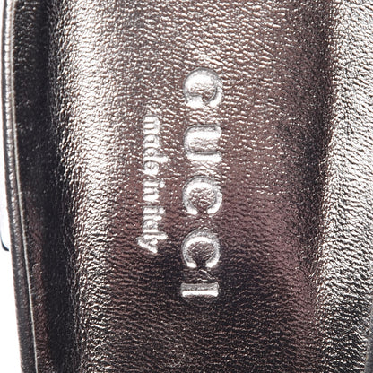Gucci Metallic Nappa Crystal Maxine Horsebit Slide Sandals 38.5 Silver 7 of 9