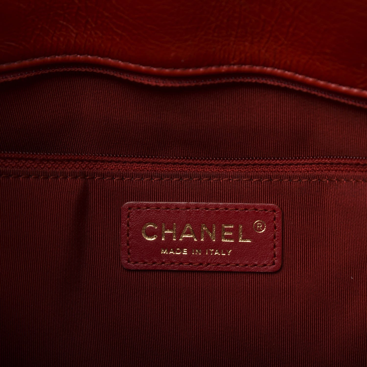 Chanel Aged Calfskin Quilted Drawstring Shopping Tote Red 8 of 12