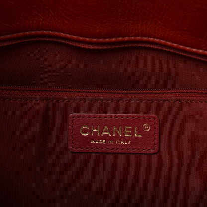 Chanel Aged Calfskin Quilted Drawstring Shopping Tote Red 8 of 12