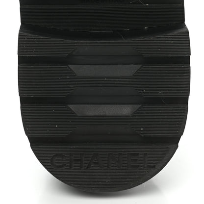 Chanel Shiny Goatskin Calfskin Quilted Lace Up Combat Boots 39 Black 7 of 10