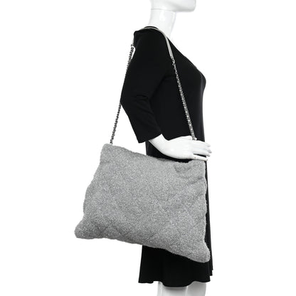Chanel Lurex Knit Medium Pluto Glitter Tote Silver 2 of 14