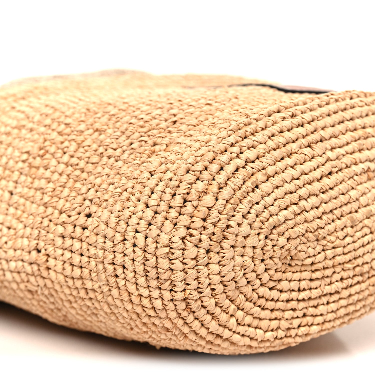 Loewe Calfskin Raffia Anagram Paulas Ibiza Pochette Bag Natural Tan 9 of 10