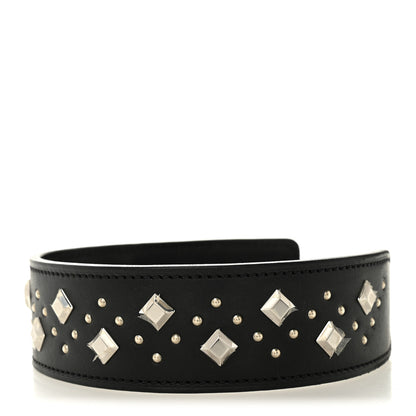 Hermes Natural Bridle Studded Punch Dog Collar M Black 2 of 5