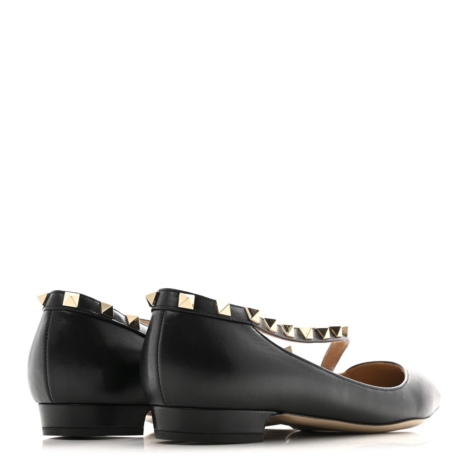 Valentino Garavani Nappa Rockstud Cross Strap D’Orsay Flats 37 Black Poudre 5 of 10
