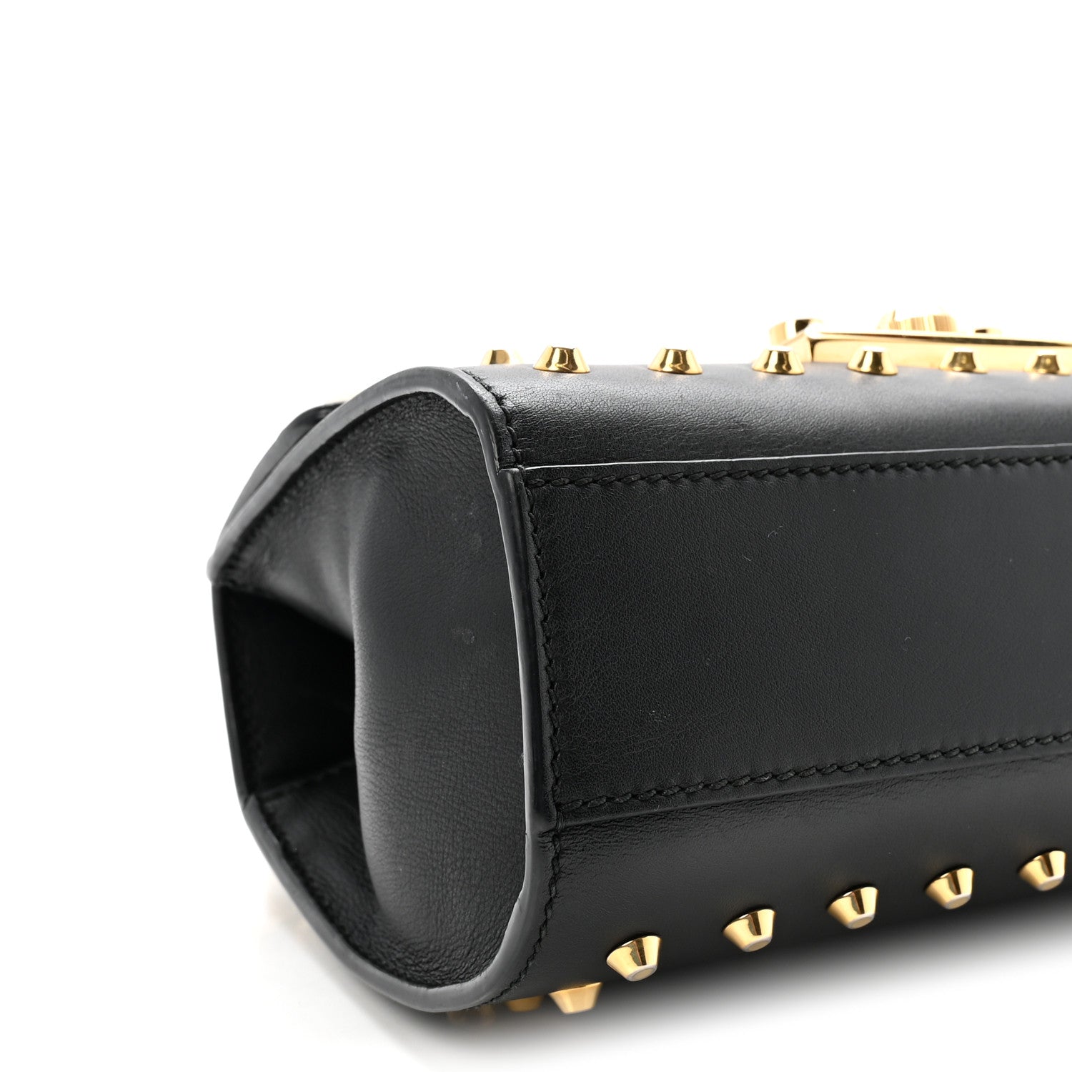 Gucci Calfskin Studded Small Padlock Shoulder Bag Black 9 of 10
