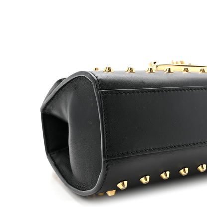Gucci Calfskin Studded Small Padlock Shoulder Bag Black 9 of 10