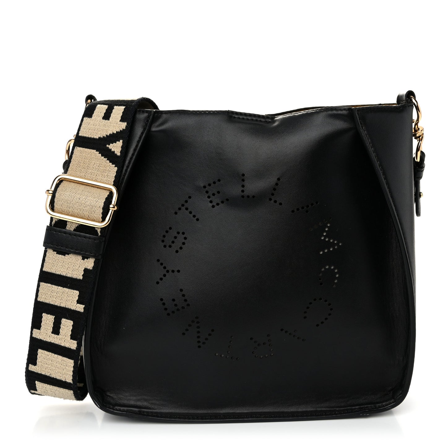 Eco Alter Nappa Perforated Logo Mini Crossbody Black