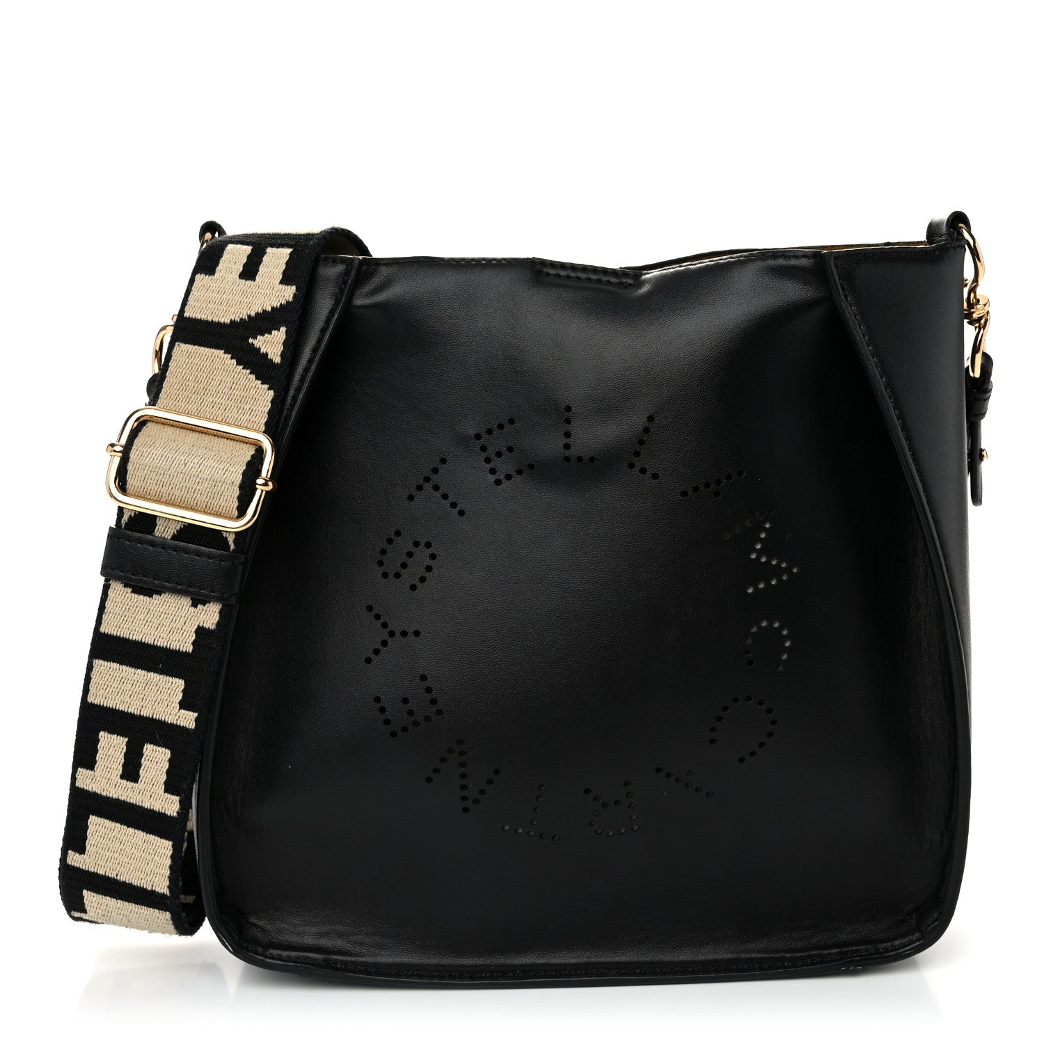 Stella McCartney Eco Alter Nappa Perforated Logo Mini Crossbody Black 1 of 10
