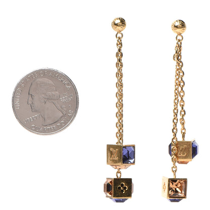Louis Vuitton Swarovski Gamble Earrings Azur Gold 2 of 5