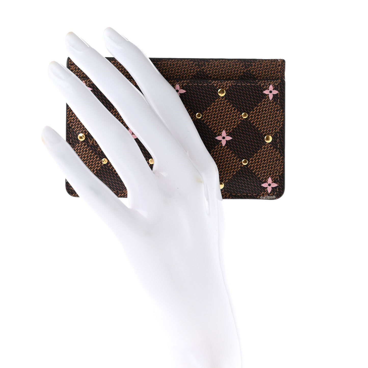 Damier Ebene Studded Card Holder