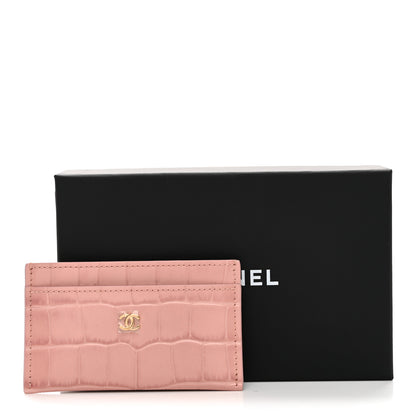 Chanel Calfskin Crocodile Embossed Crococo Card Holder Light Pink 8 of 8