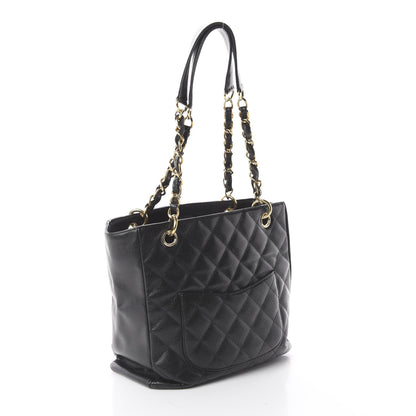 Chanel Caviar Quilted Petit Shopping Tote PST Black 3 of 17