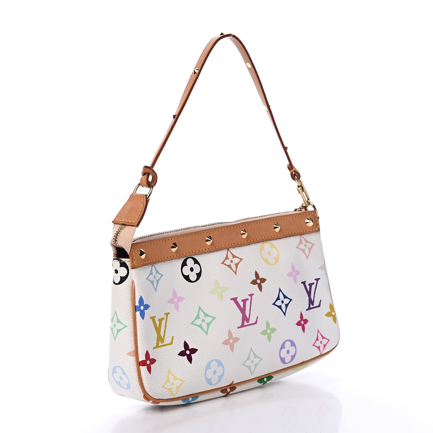 Louis Vuitton Monogram Multicolor Pochette Accessories White 2 of 10