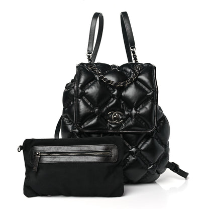 Chanel Calfskin Quilted Chesterfield Backpack Black 3 of 10