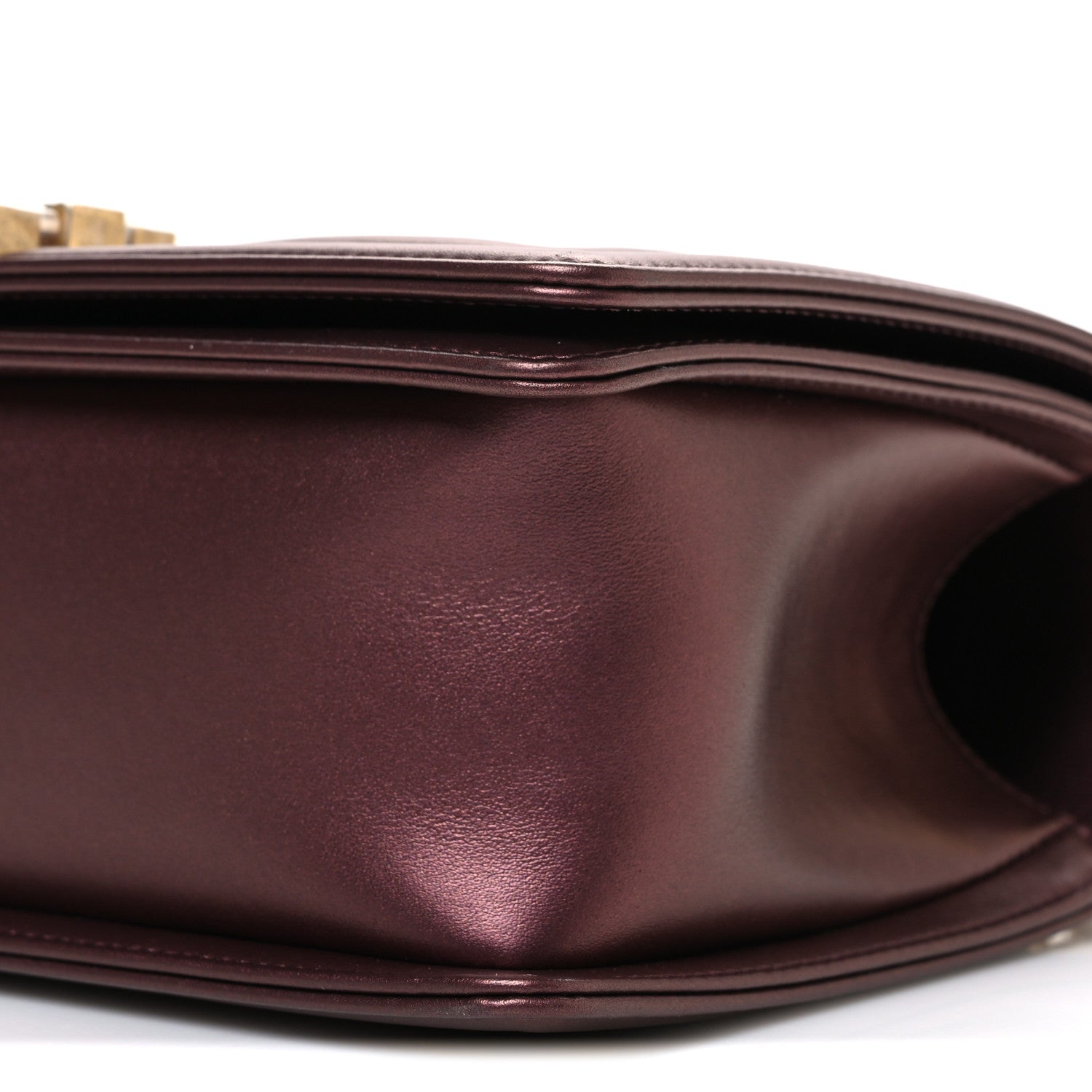 Chanel Metallic Calfskin Quilted Medium Boy Flap Plum 10 of 10