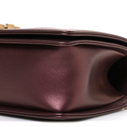 Chanel Metallic Calfskin Quilted Medium Boy Flap Plum 10 of 10