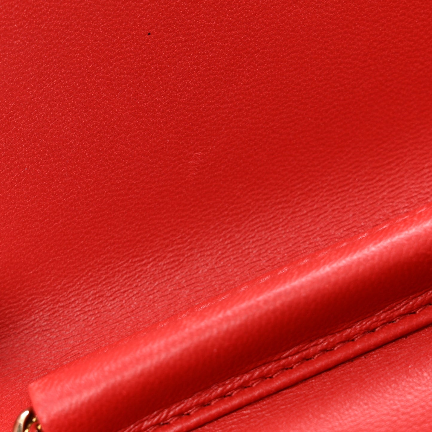 Lambskin Quilted Boy Wallet On Chain WOC Red