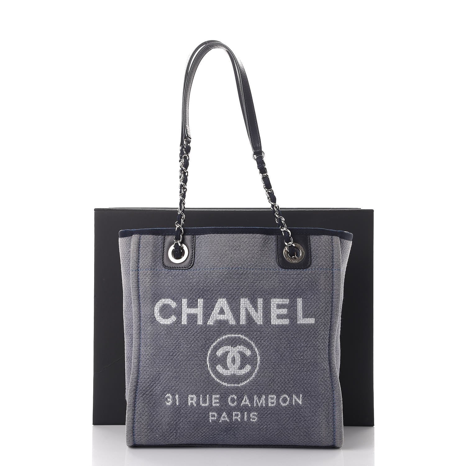 Chanel Canvas Mini Deauville Tote Denim Blue 9 of 9