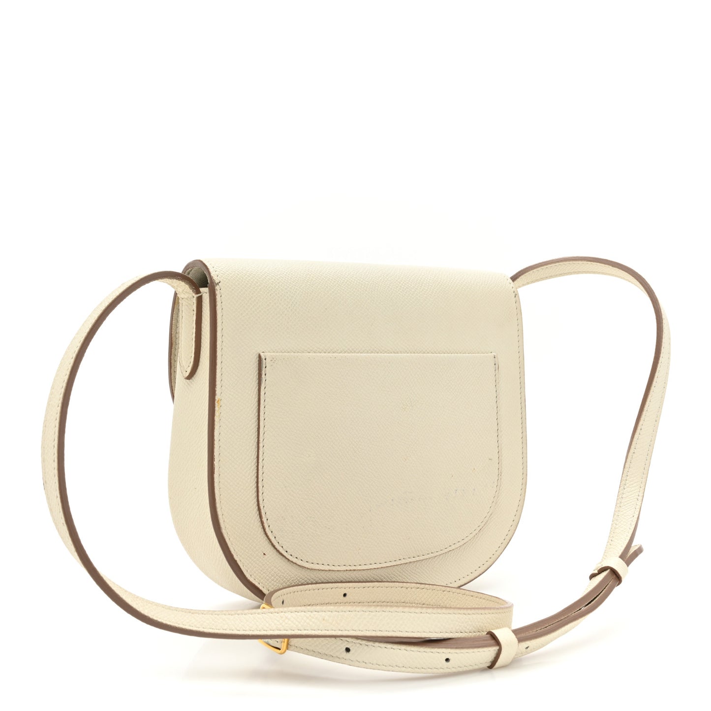 Grained Calfskin Small Trotteur White