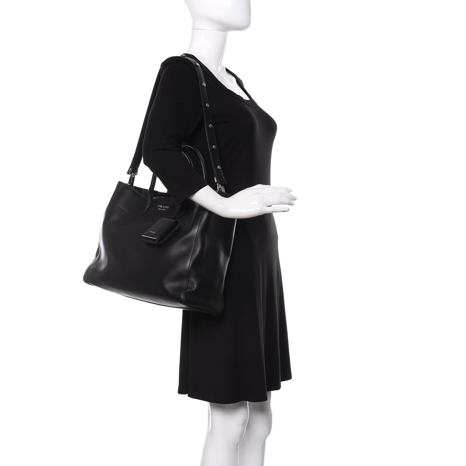 Prada City Calfskin Tote Black 2 of 9