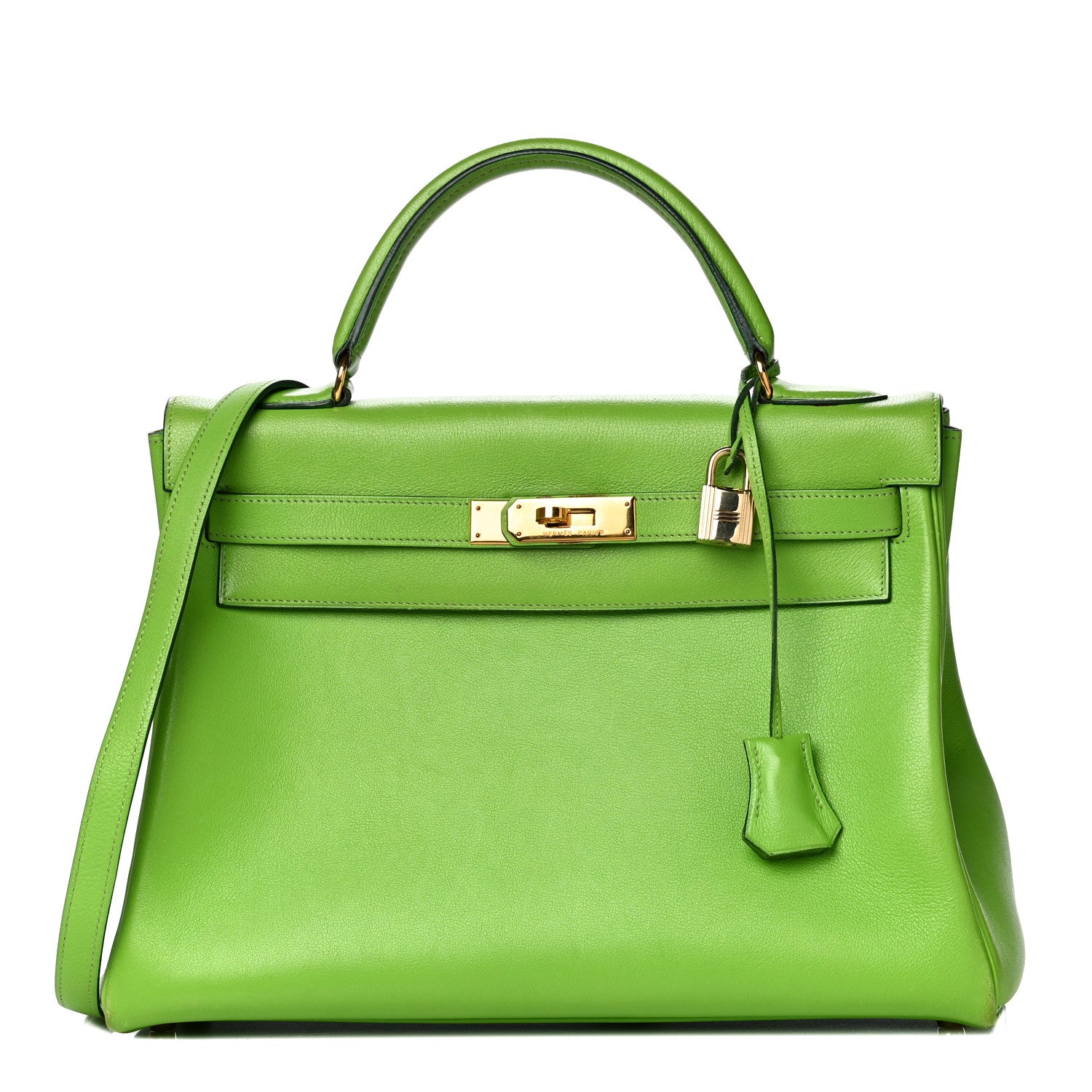 Hermes Veau Gulliver Kelly Retourne 32 Vert Cru 1 of 25