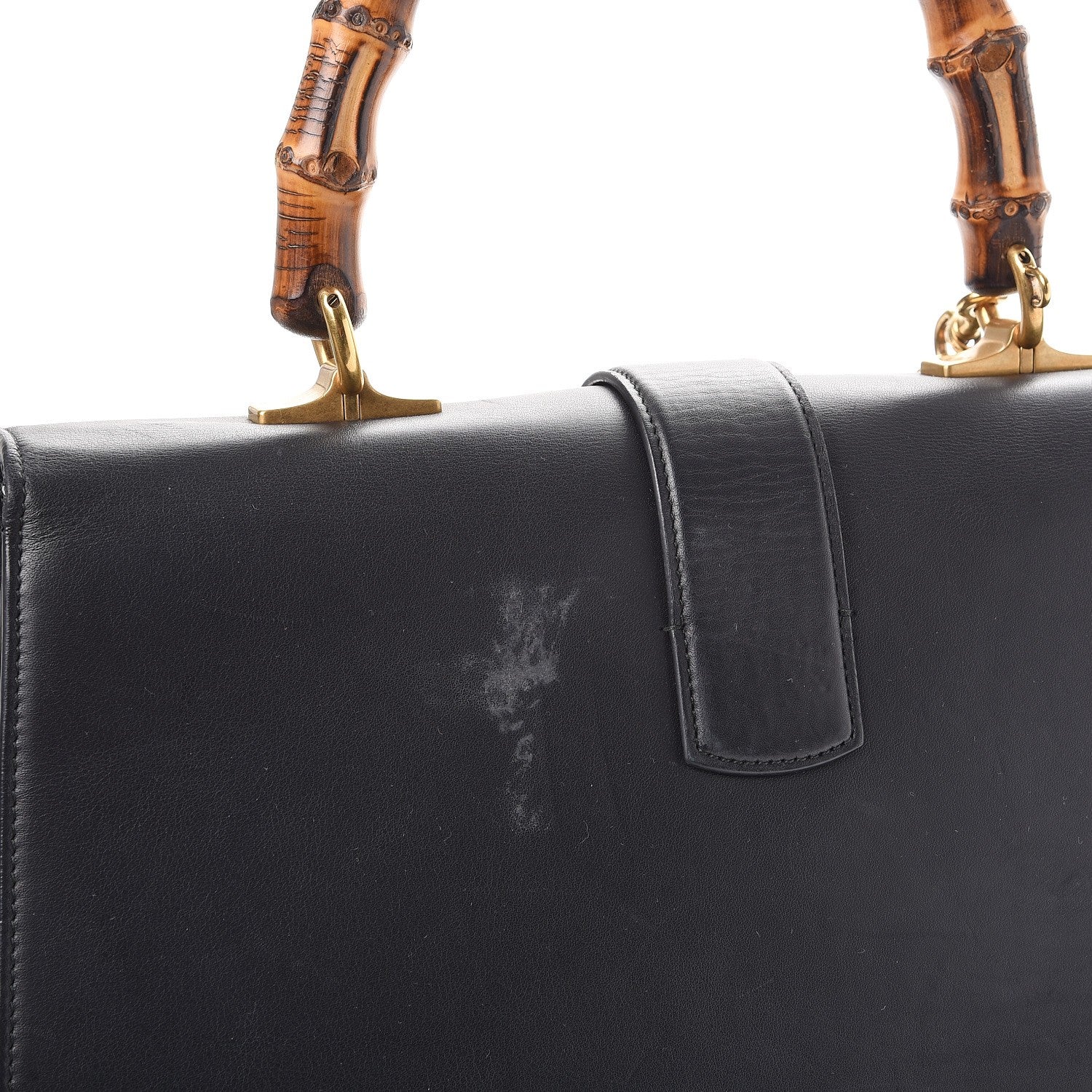 Gucci Moon Calfskin Web Large Dionysus Bamboo Top Handle Bag Black 13 of 21