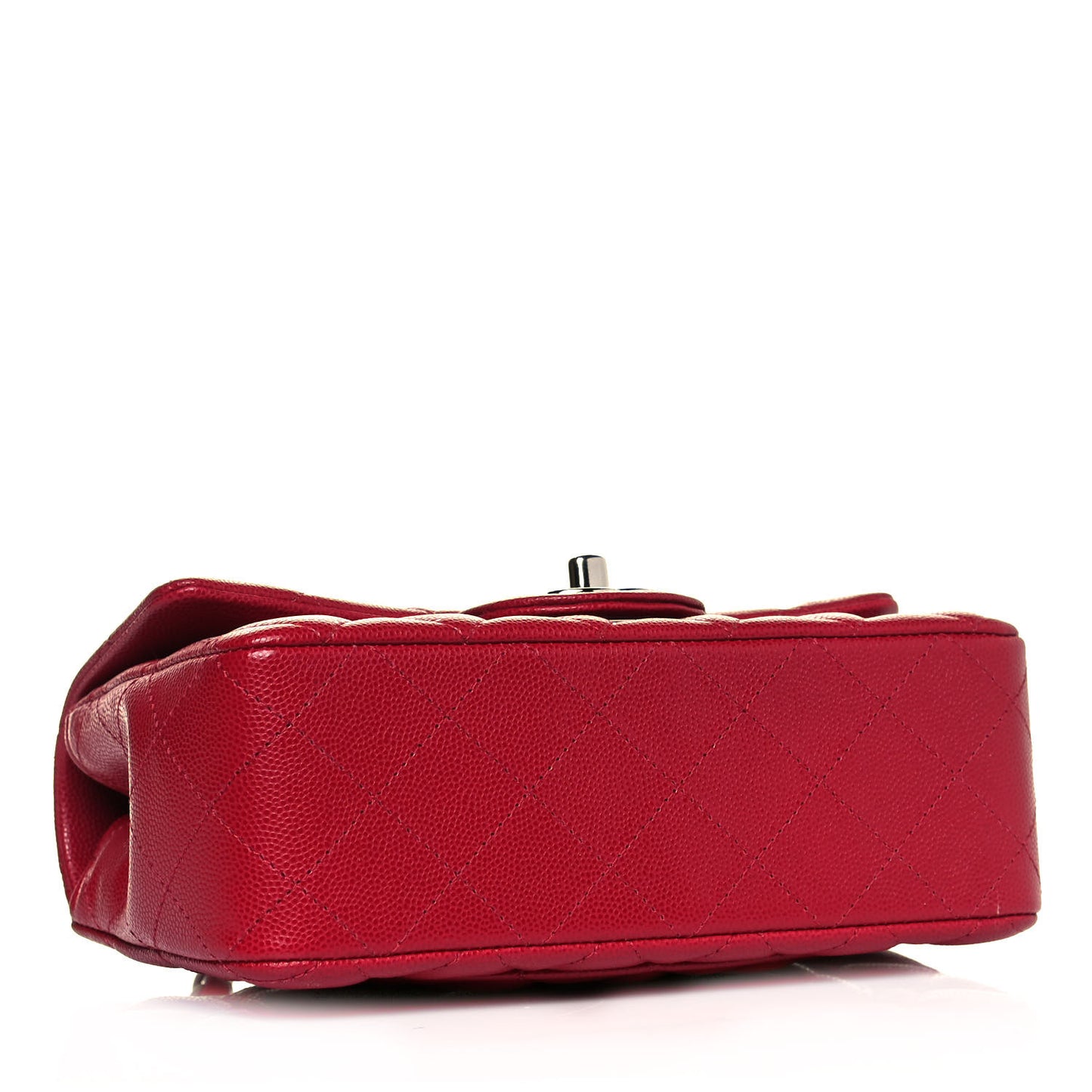 Caviar Quilted Mini Rectangular Flap Dark Pink