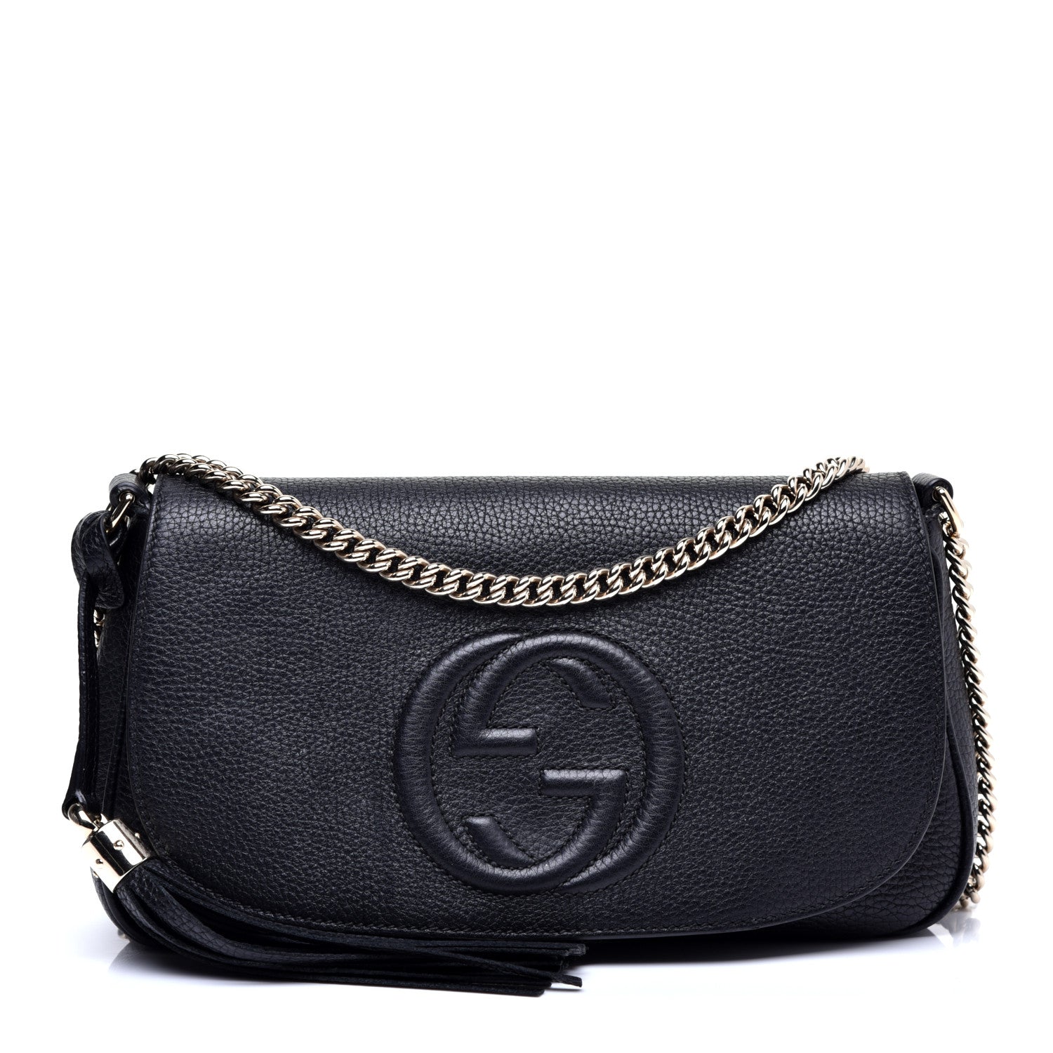 Gucci Pebbled Calfskin Medium Soho Flap Crossbody Black 1 of 11