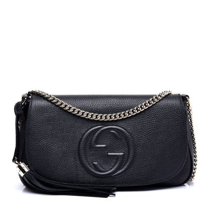 Gucci Pebbled Calfskin Medium Soho Flap Crossbody Black 1 of 11