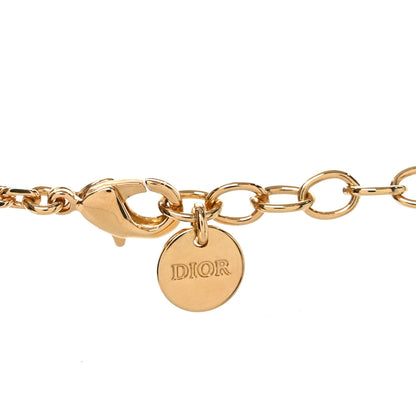 Christian Dior Metal Resin Pearl Mother of Pearl D-Luck Short Necklace Gold 4 of 4