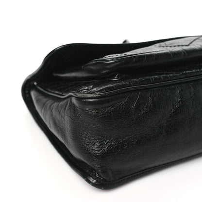 Saint Laurent Crinkled Calfskin Matelasse Monogram Medium Niki Chain Satchel Black 8 of 10