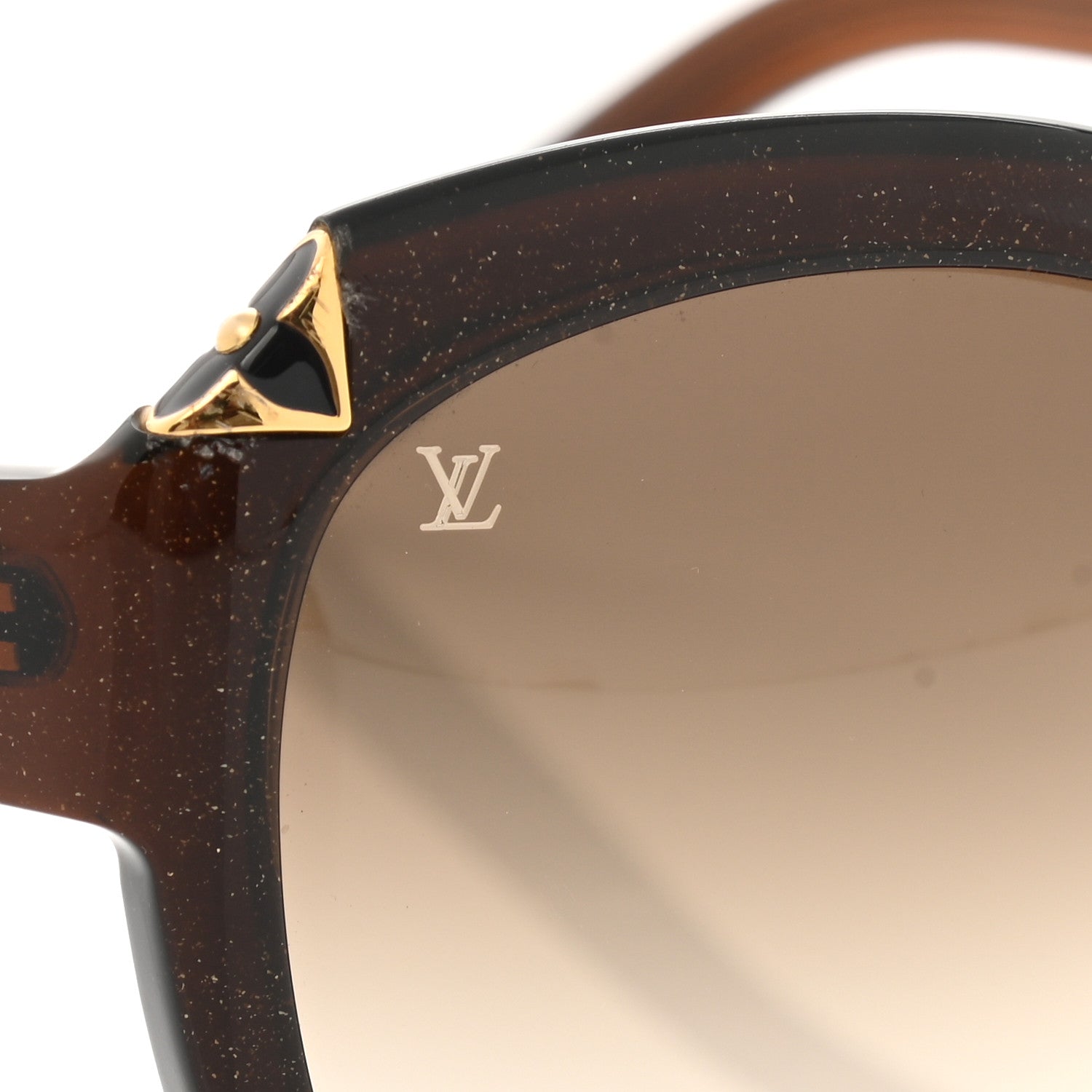 Louis Vuitton Acetate Hortensia Cat Eye Sunglasses Z0486W Brown Glitter 5 of 9