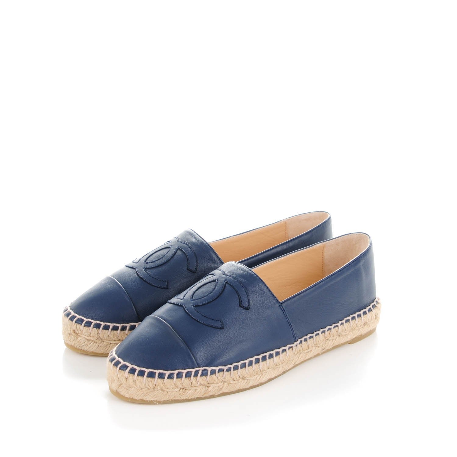 Chanel Lambskin CC Espadrilles 39 Dark Navy 3 of 8