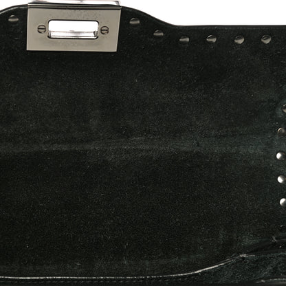 Valentino Garavani Pebbled Calfskin Onyx Medium Rockstud Rolling Flap Saddle Bag Black 16 of 21