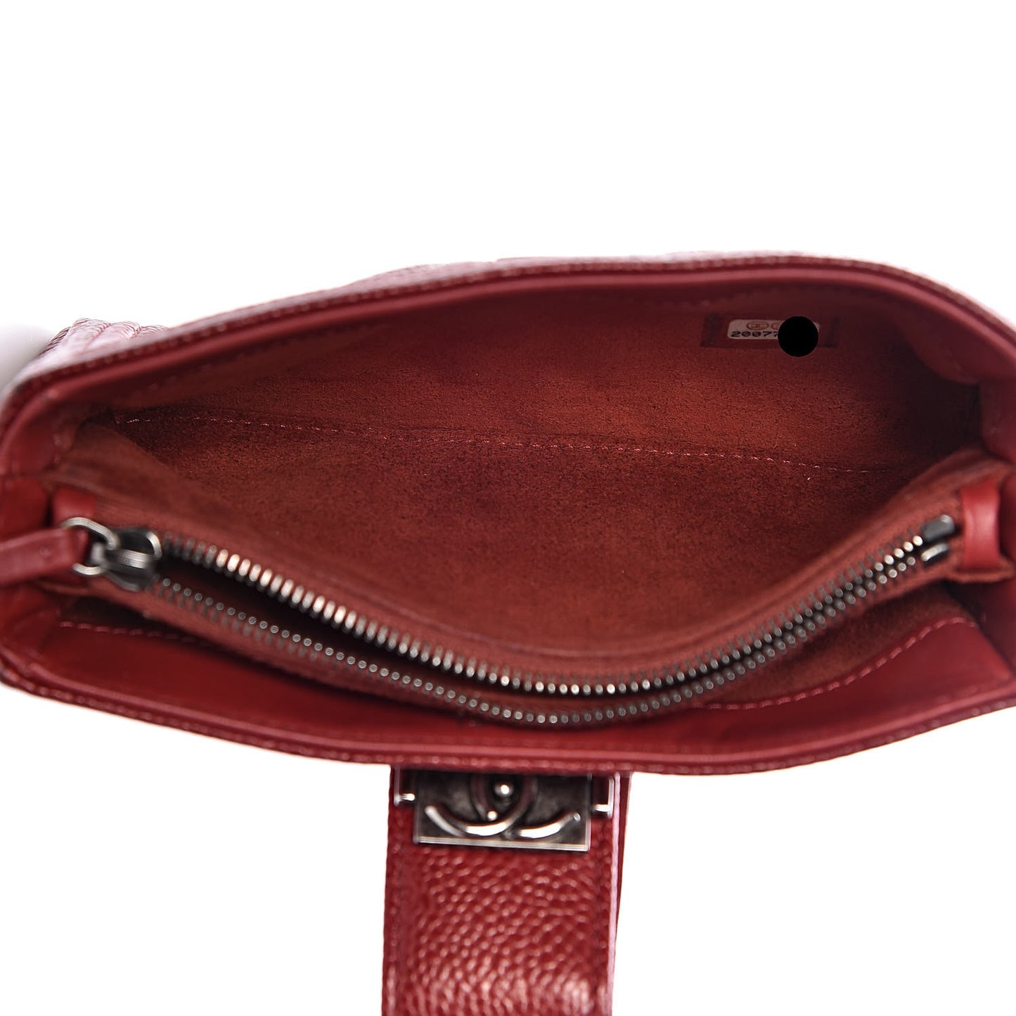 Caviar Quilted Mini Boy Phone Holder Clutch Dark Red