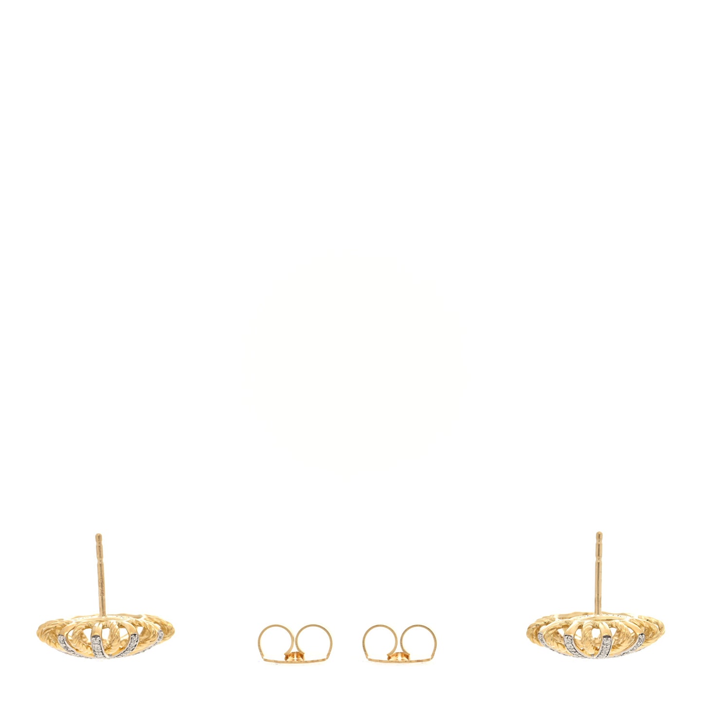 18K Yellow Gold Diamond 18mm Starburst Earrings