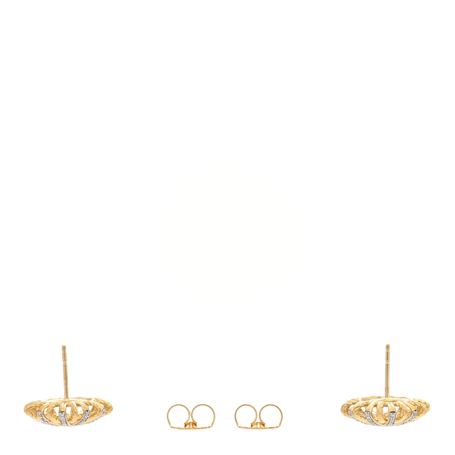 David Yurman 18K Yellow Gold Diamond 18mm Starburst Earrings 3 of 4
